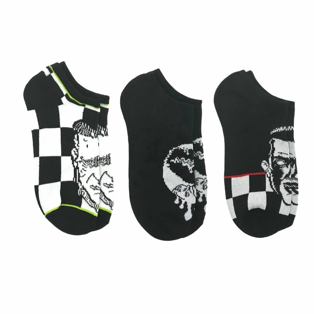 Universal Monsters No Show Socks Pack of 3 Frankenstein Bride Dracula